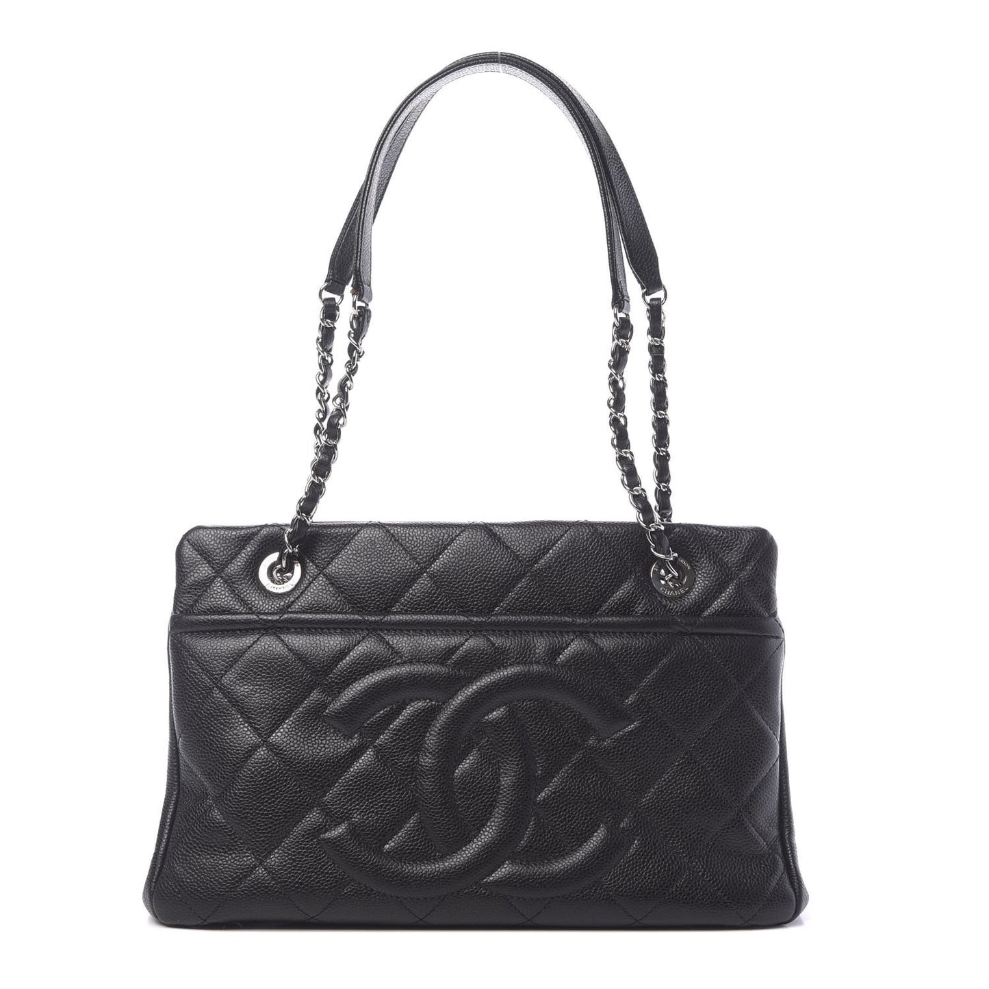 Caviar Quilted CC Timeless Tote Black