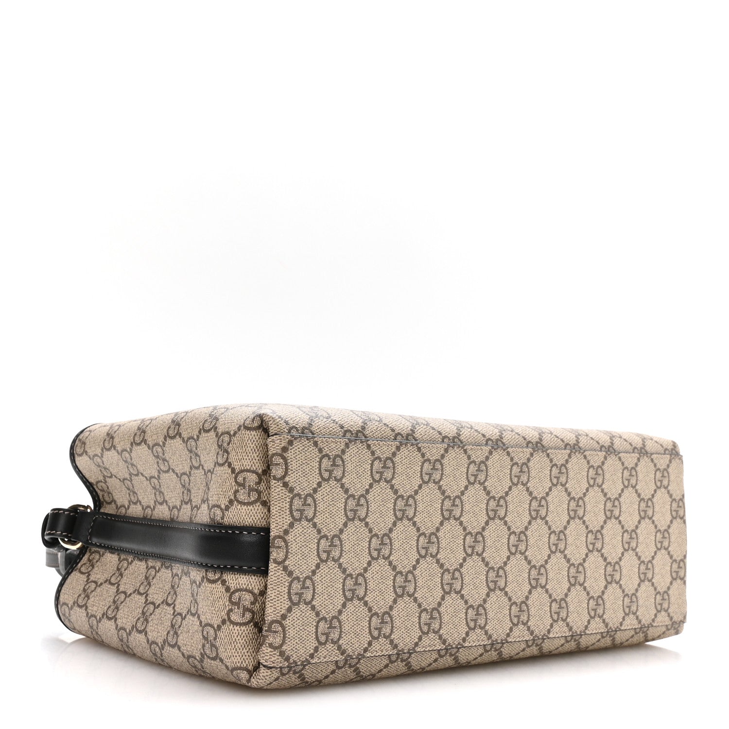 Gucci GG Supreme Monogram Emblem Medium Tote Bag Beige Black 4 of 10