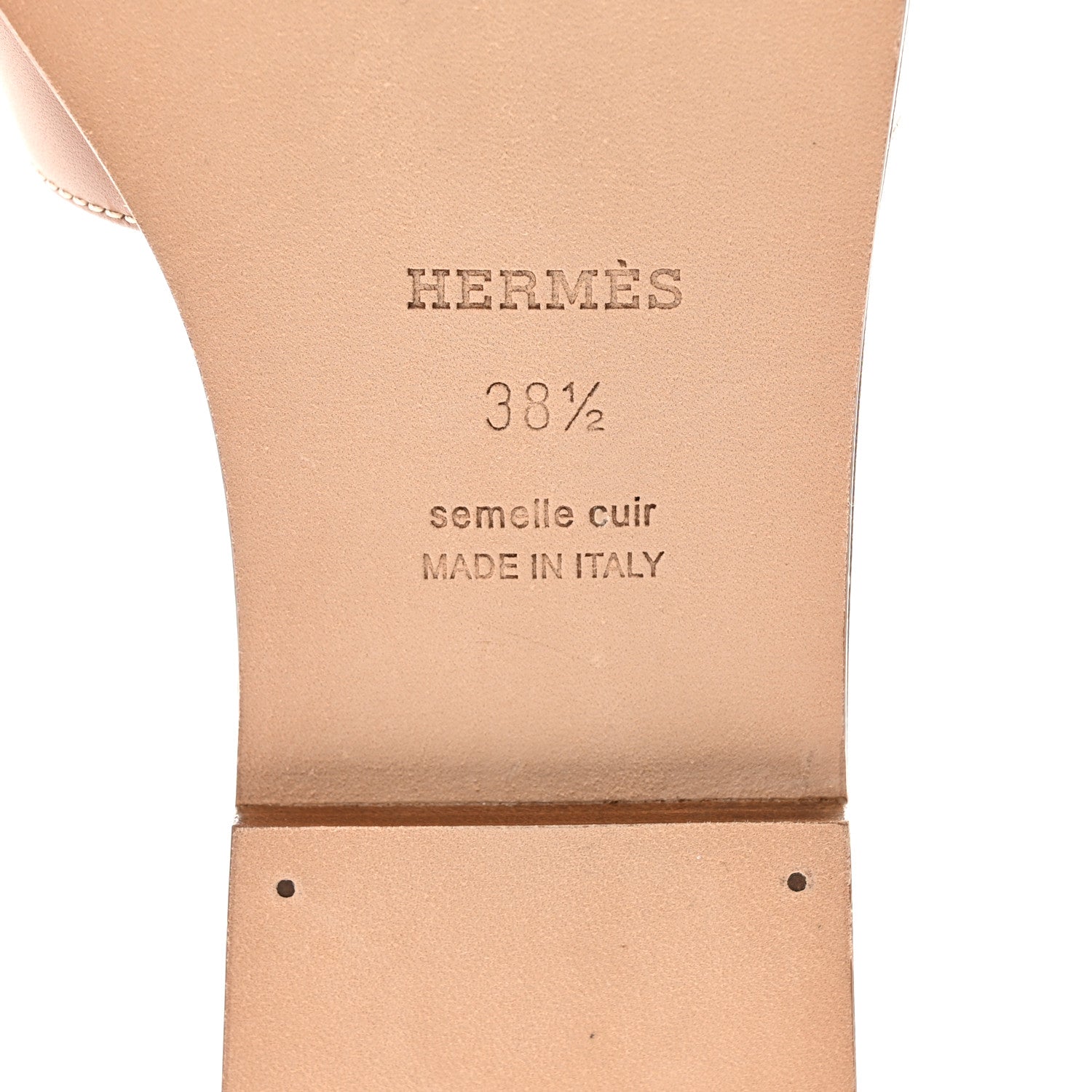 Hermes Box Calfskin Oran Sandals 38.5 Gold 8 of 9