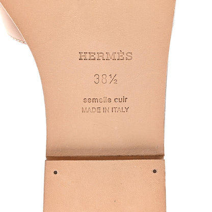 Hermes Box Calfskin Oran Sandals 38.5 Gold 8 of 9