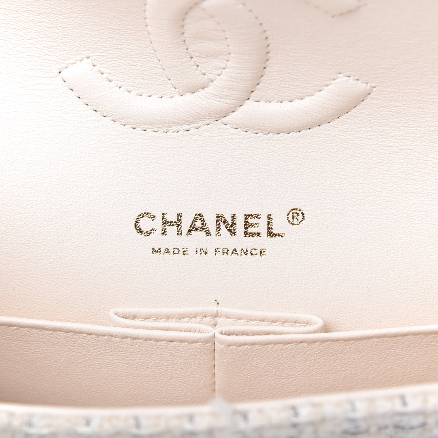 Chanel Tweed Patchwork Medium Double Flap White 8 of 10