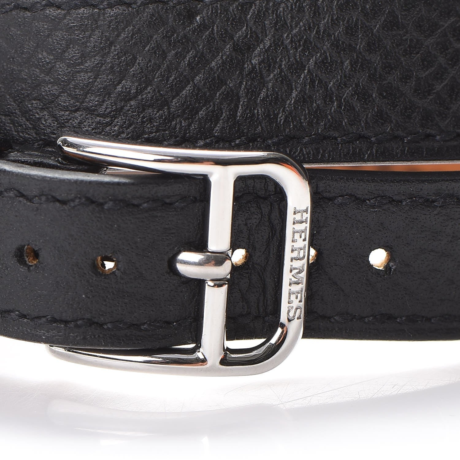 Hermes Stainless Steel Epsom 20mm Kelly Cadena Double Tour Quartz Watch Noir 5 of 12