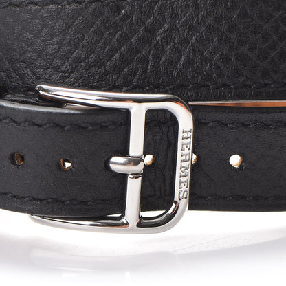 Hermes Stainless Steel Epsom 20mm Kelly Cadena Double Tour Quartz Watch Noir 5 of 12
