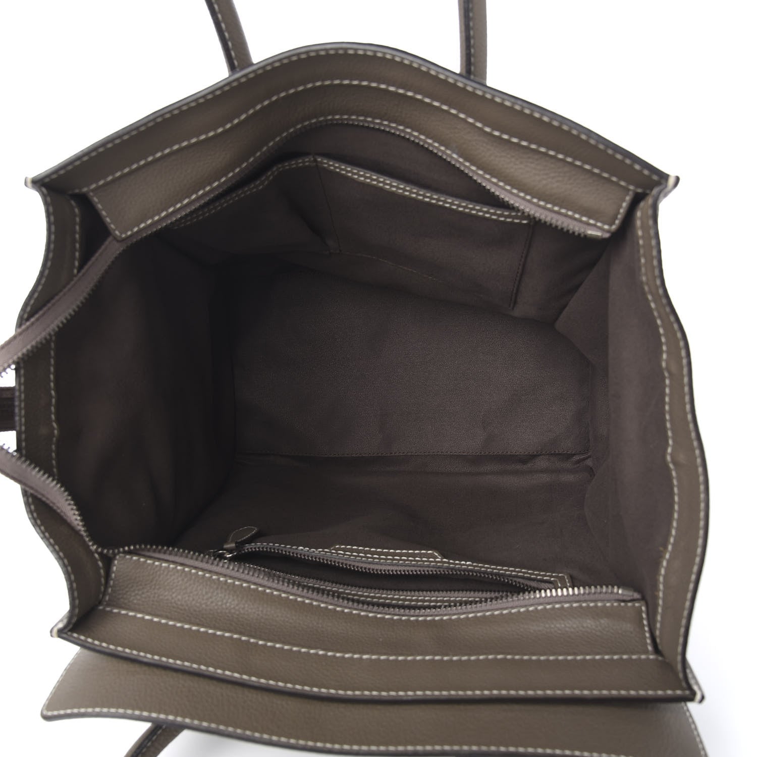 Celine Drummed Calfskin Mini Luggage Souris 4 of 10