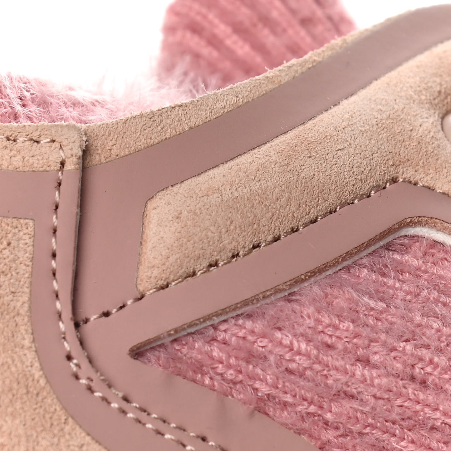 Suede Calfskin Stretch Fabric CC Sneakers 40.5 Pink