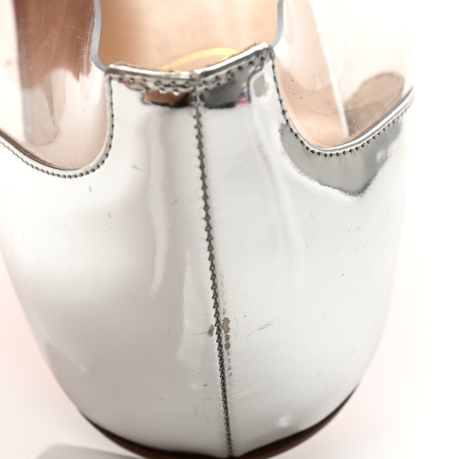Christian Louboutin PVC Specchio Spikoo Flats 42 Silver 10 of 12