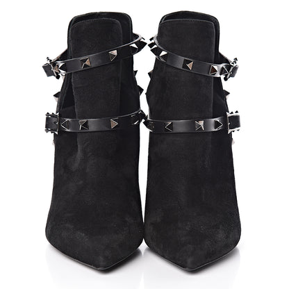 Valentino Garavani Suede Rockstud Double Buckle 100mm Ankle Boots 38 Black 2 of 11