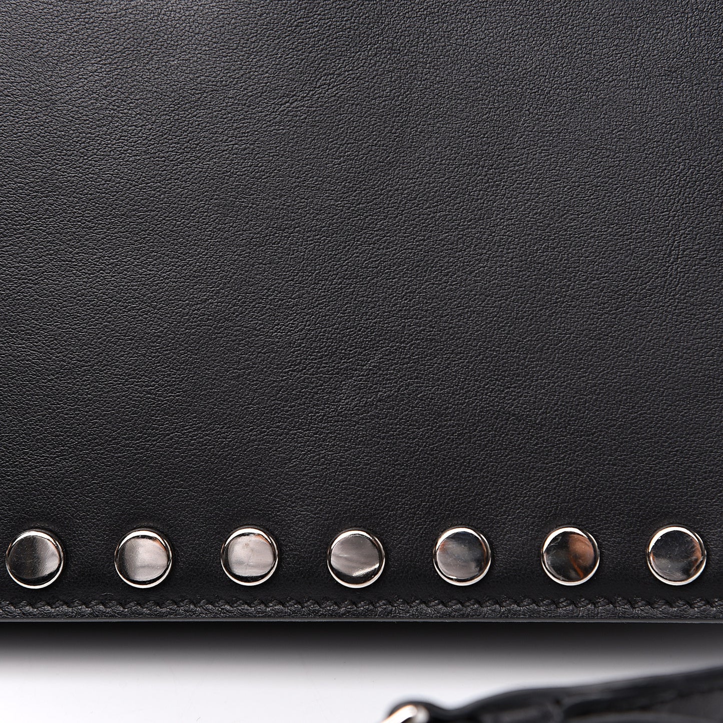 City Calfskin Orchid Print Studded Elektra Shoulder Bag Fuoco Black