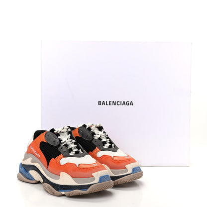 Balenciaga Mesh Nubuck Womens Triple S Sneakers 37 Orange Gris Black 11 of 11