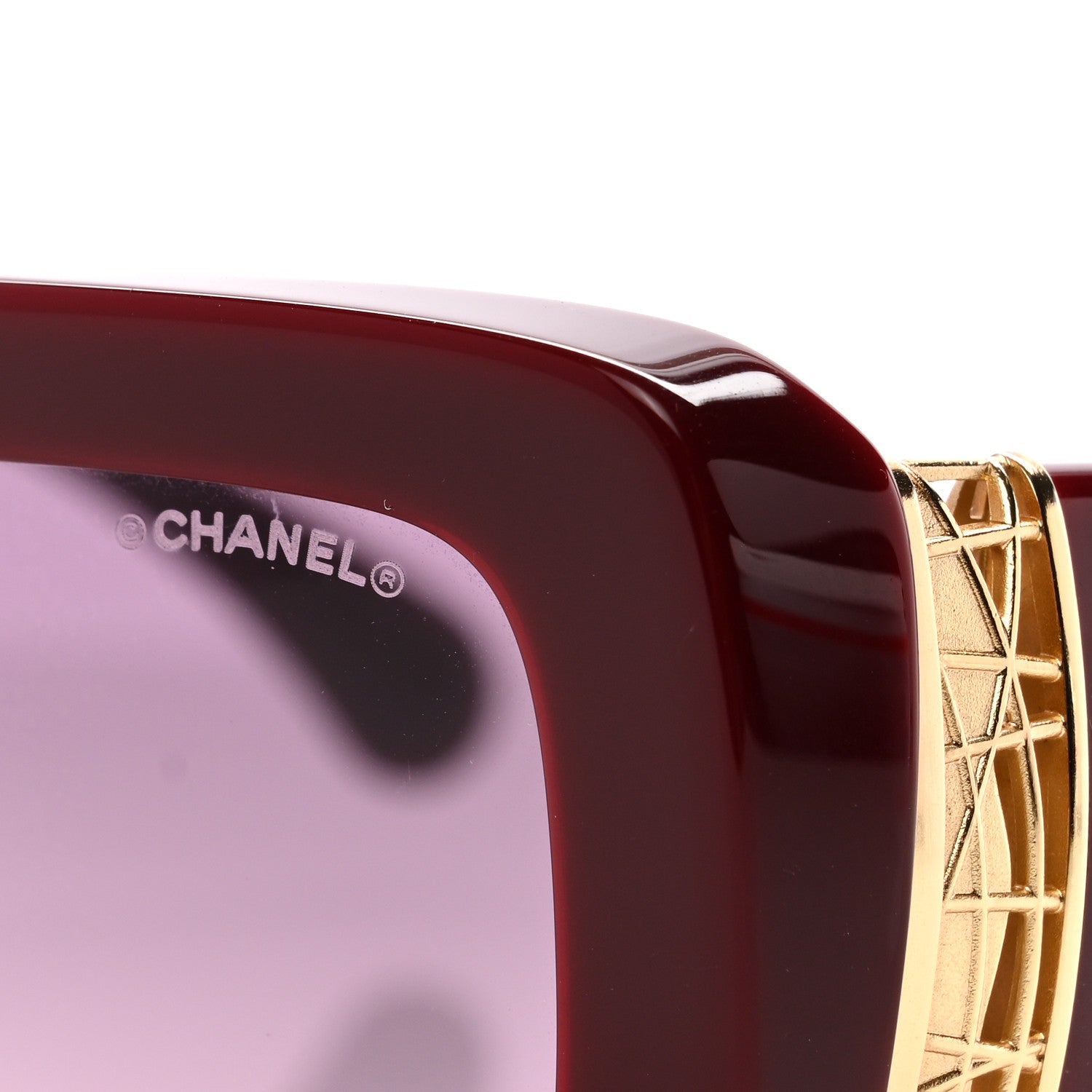Chanel Acetate Rectangle Sunglasses 5534 Red 7 of 8