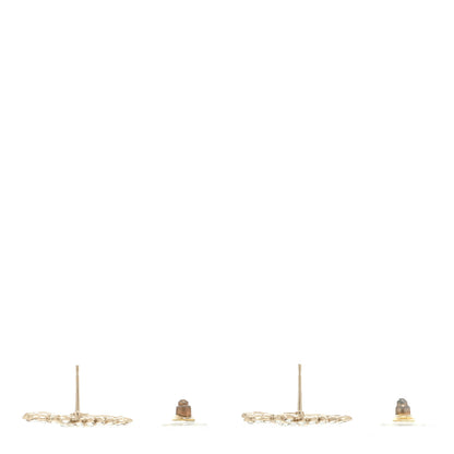 Chanel Strass Crystal Dazzling Wheat CC Earrings Gold 3 of 4