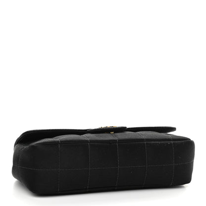 Chanel Satin Chocolate Bar Quilted Camellia Rectangular Mini Flap Black 4 of 10