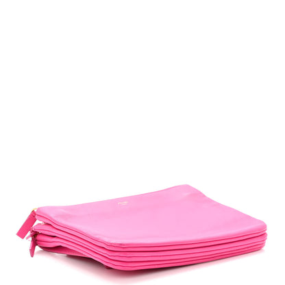 Celine Lambskin Small Trio Crossbody Bag Fluo Fuchsia 3 of 14