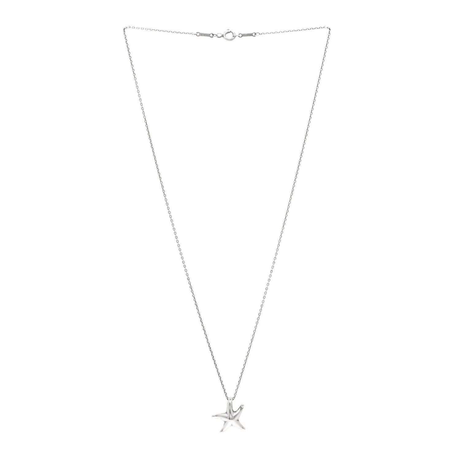 Tiffany Sterling Silver 15mm Elsa Peretti Starfish Pendant Necklace 3 of 4