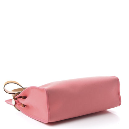 Hermes Vache Hunter Toile Herbag Zip 31 PM Rose Azalee Natural 4 of 9