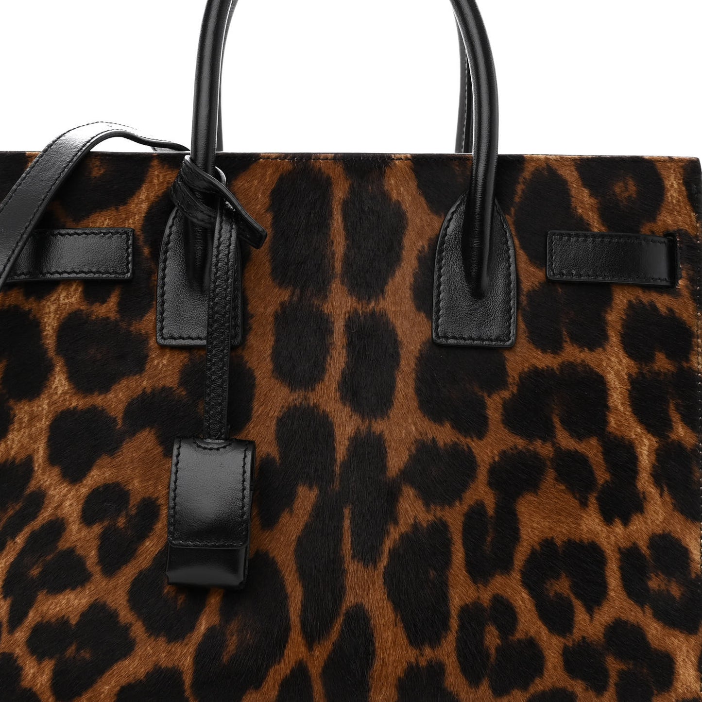 Pony Effect Calfskin Leopard Print Baby Supple Sac De Jour