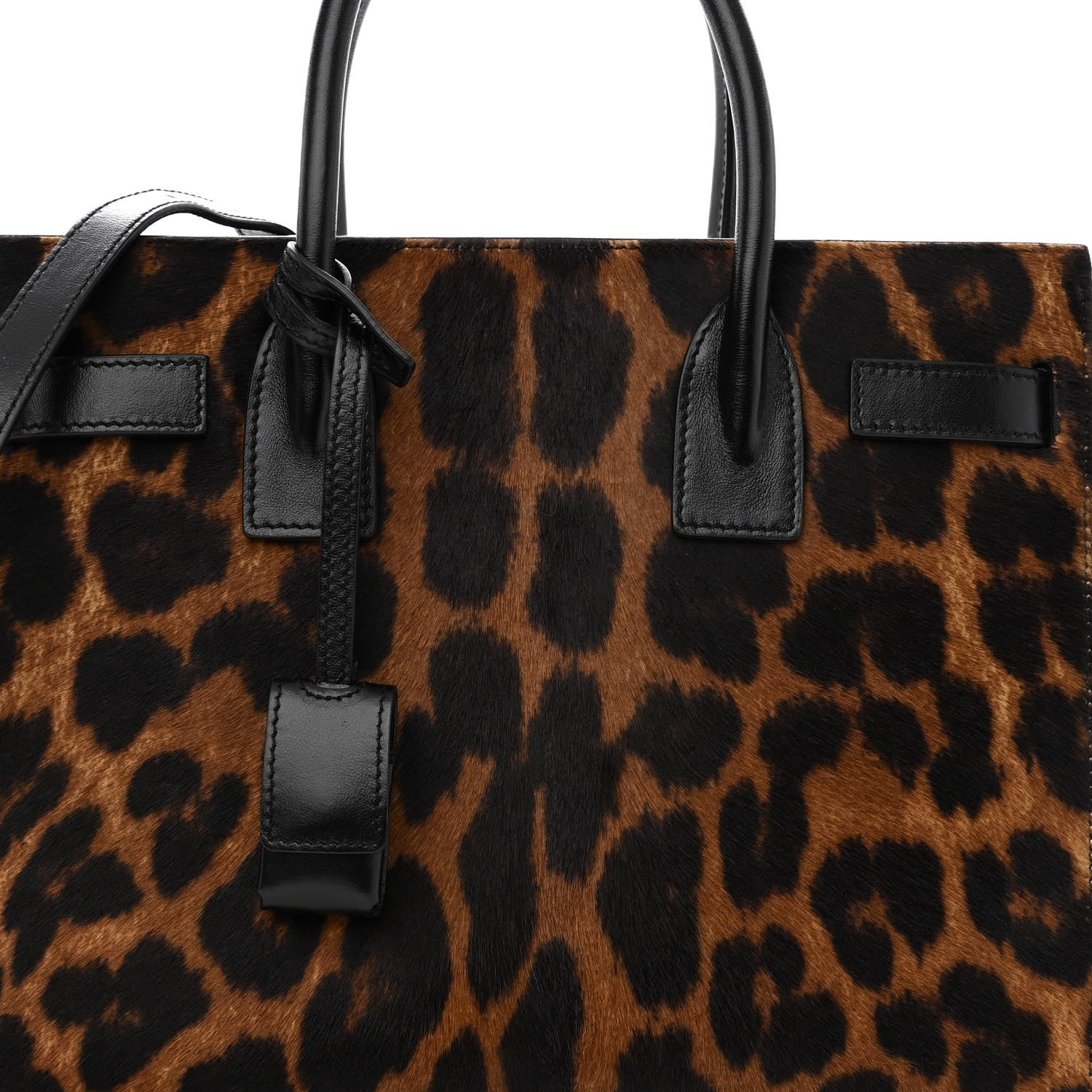 Saint Laurent Pony Effect Calfskin Leopard Print Baby Supple Sac De Jour 7 of 9
