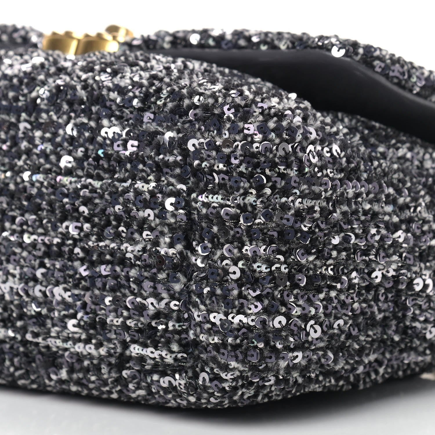 Chanel Sequin Quilted Medium Chanel 19 Flap Black Silver 9 of 9
