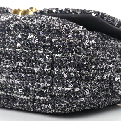 Chanel Sequin Quilted Medium Chanel 19 Flap Black Silver 9 of 9