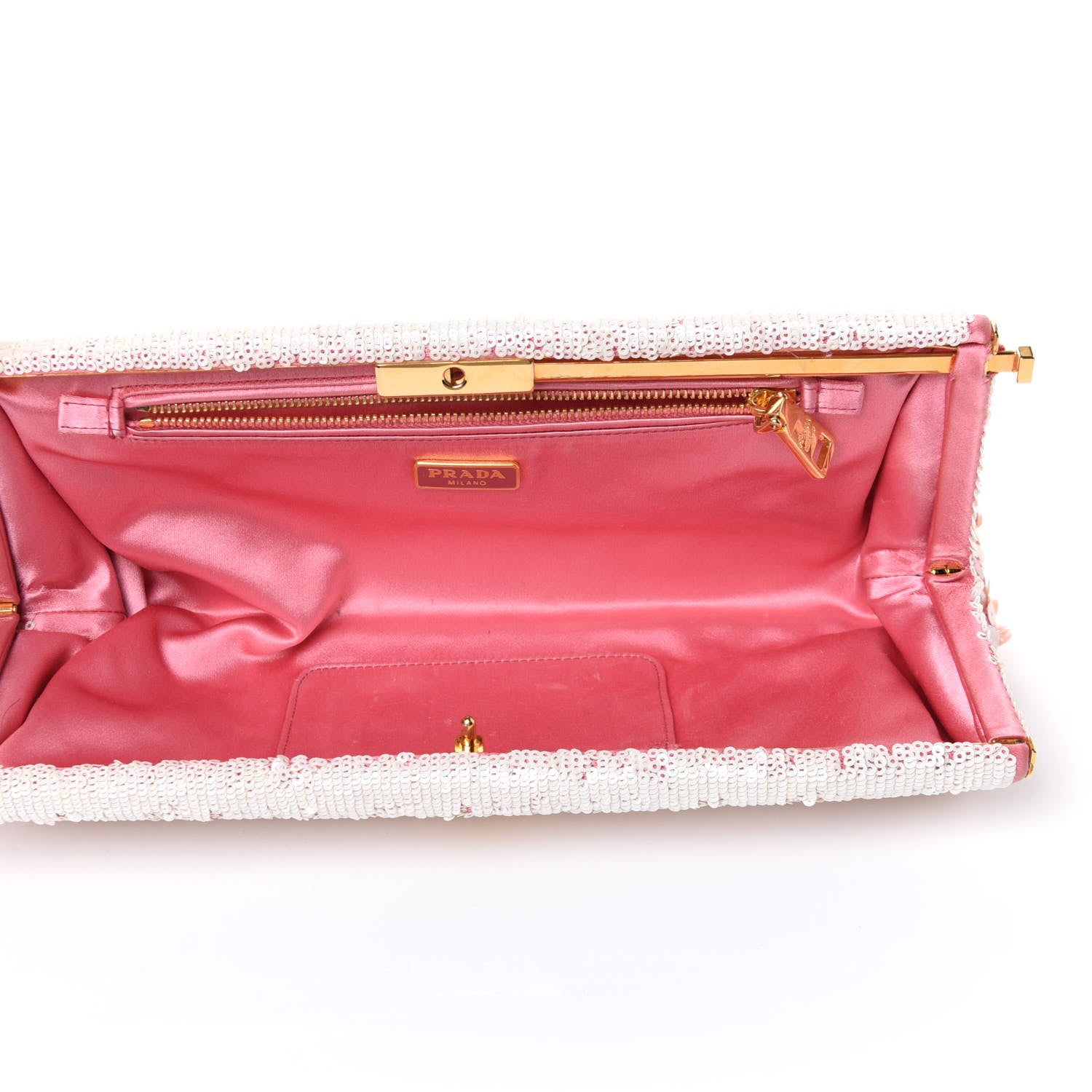 Prada Paillettes Sequin Ombre Clutch Pink 4 of 4