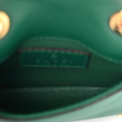 Gucci Roxy Calfskin Blondie Card Case Wallet with Strap Emerald 4 of 5