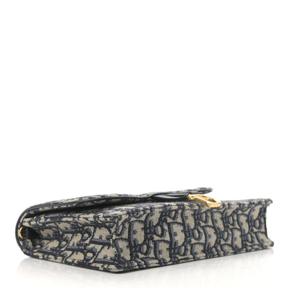 Christian Dior Oblique Saddle Chain Pouch Blue 3 of 9