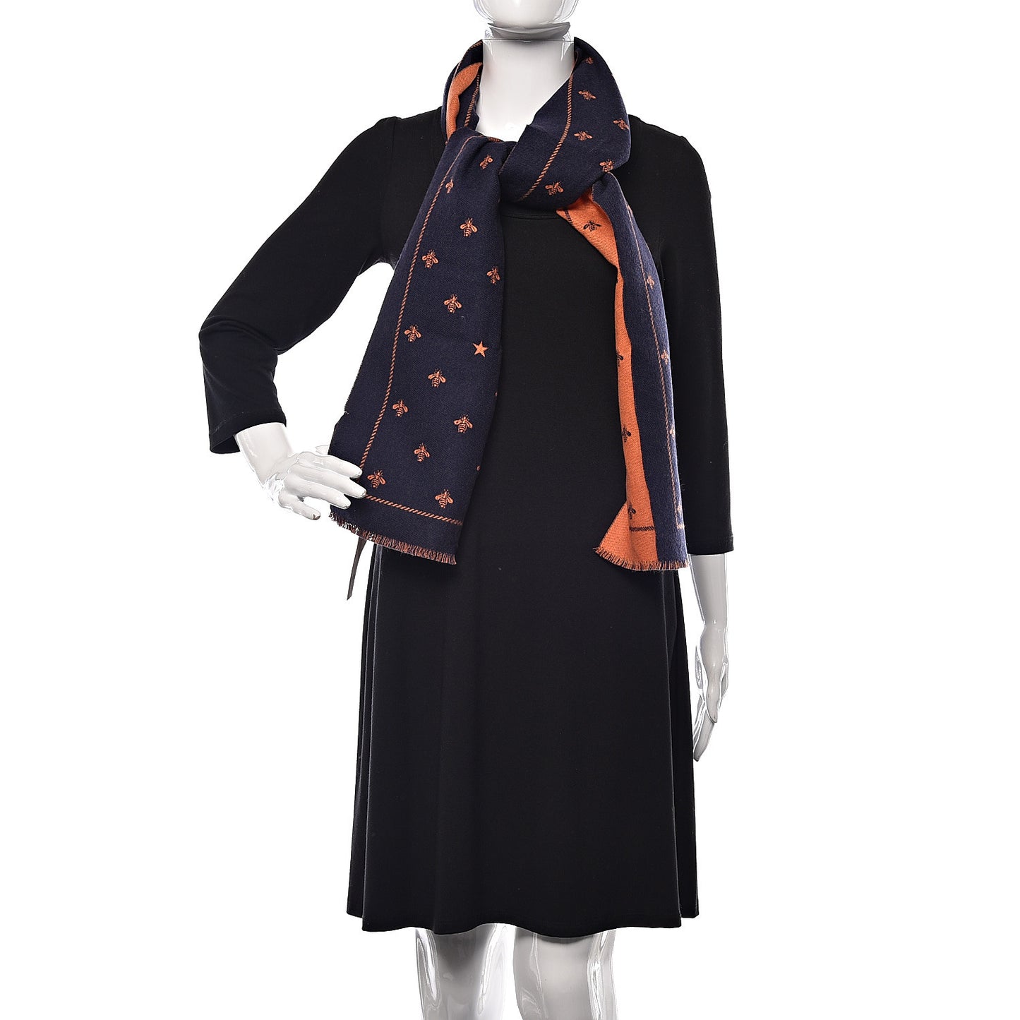 Wool Bee Costel Scarf Midnight Blue Orange