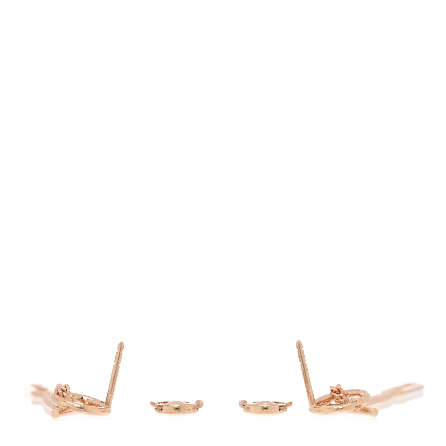 Hermes 18K Rose Gold Echappee Earrings 3 of 4