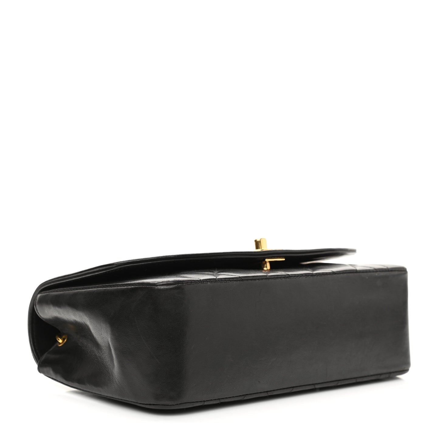 Lambskin Quilted Small Single Flap Black