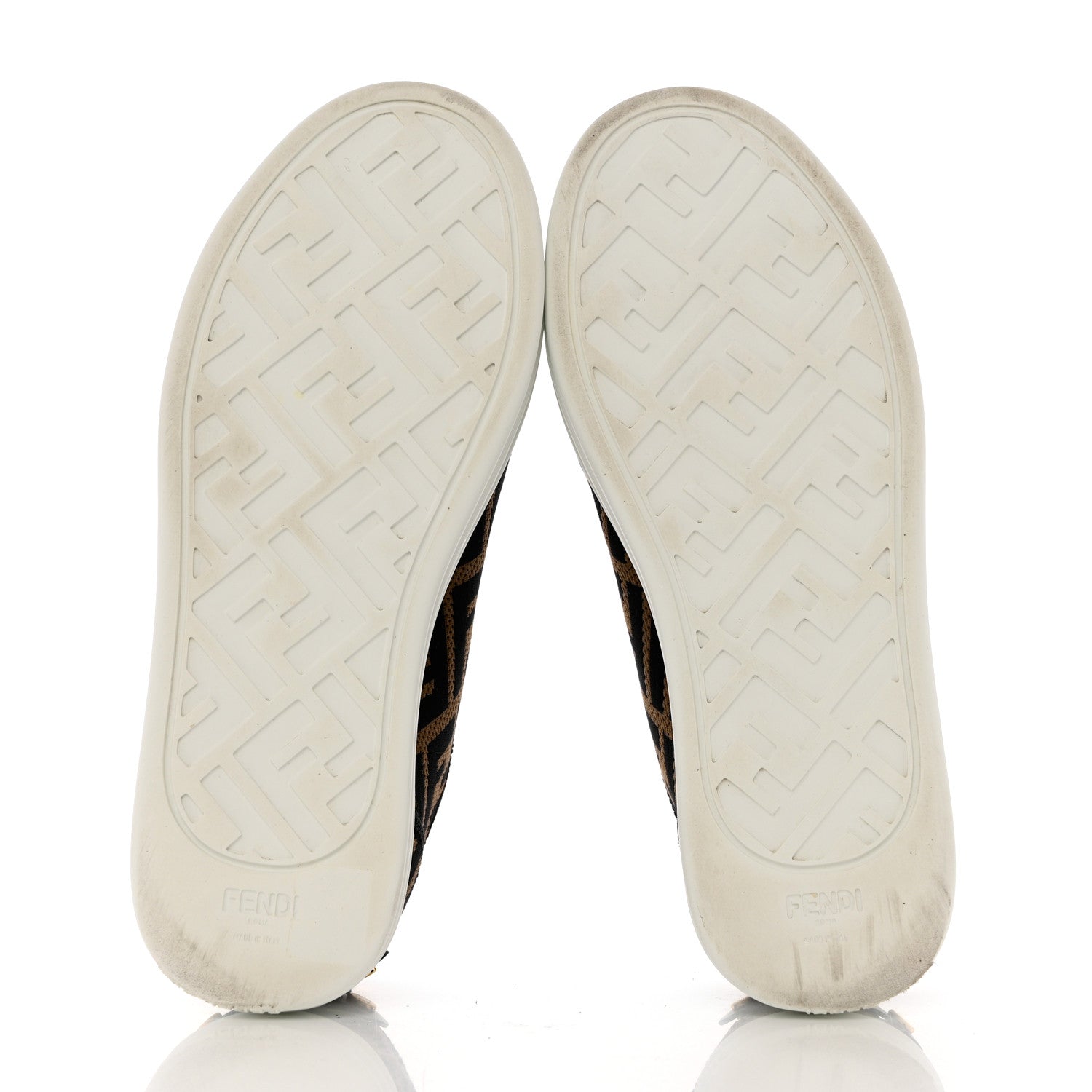 Fendi Fabric FF Micro-Perforated Rise Low Top Sneakers 36 Tobacco Black 5 of 9