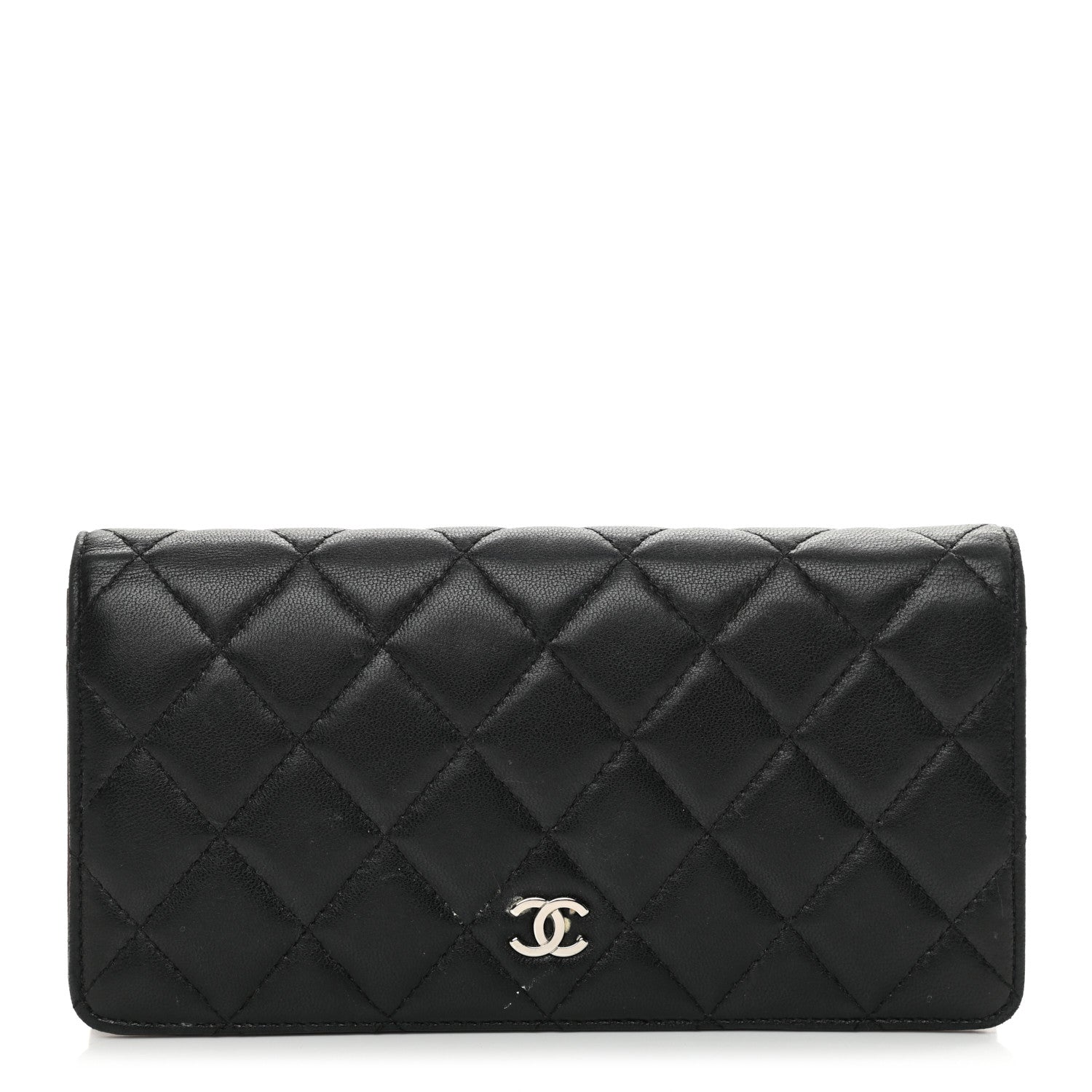 Chanel Lambskin Quilted Yen Wallet Black 1 of 14
