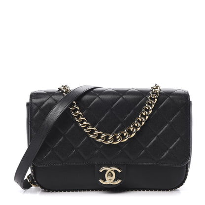 Chanel Caviar Quilted Large Studded Flap Black 1 of 14