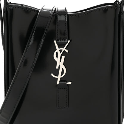 Saint Laurent Patent Calfskin Mini Le 5 A 7 Vertical Hobo Black 7 of 10