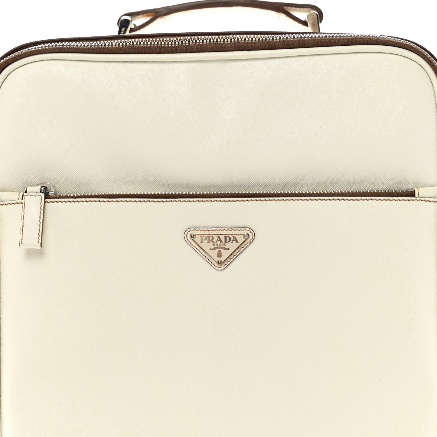 Saffiano Travel Trolley Luggage White