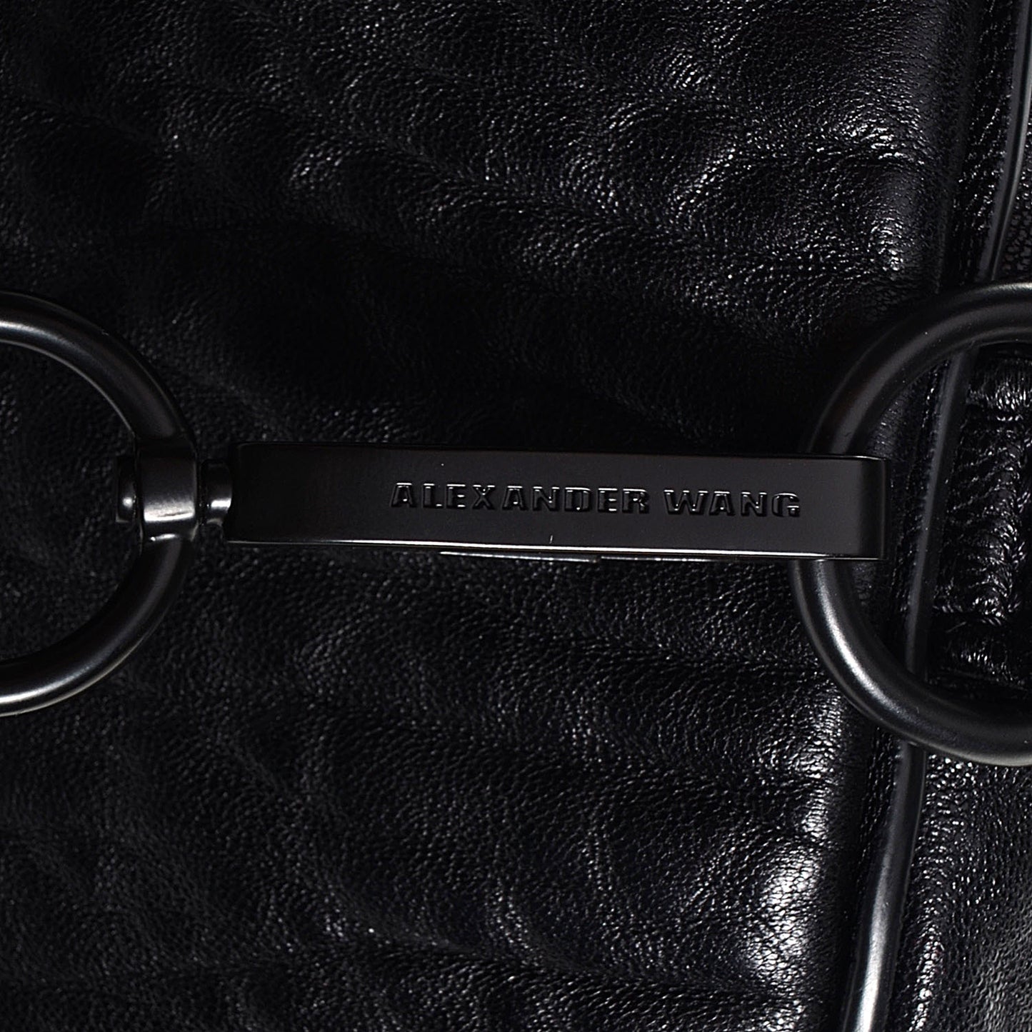 Pebbled Lambskin Rocco Black with Matte Black Hardware
