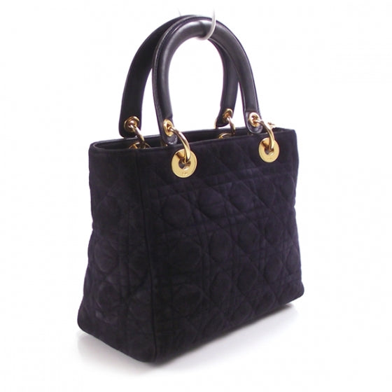 Suede Cannage Lady Dior Black
