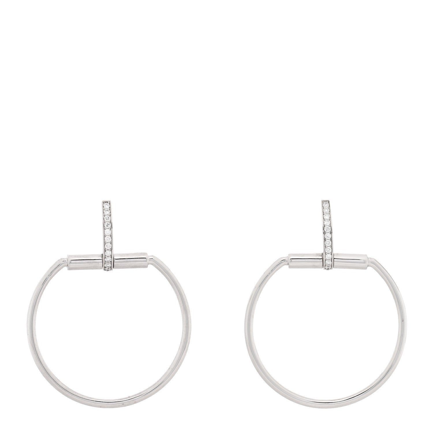Roberto Coin 18K White Gold Diamond Classica Parisienne Round Drop Earrings 1 of 4