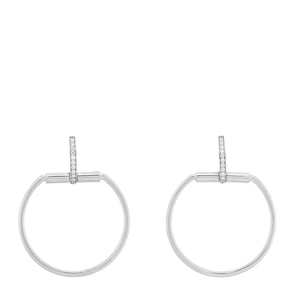 Roberto Coin 18K White Gold Diamond Classica Parisienne Round Drop Earrings 1 of 4