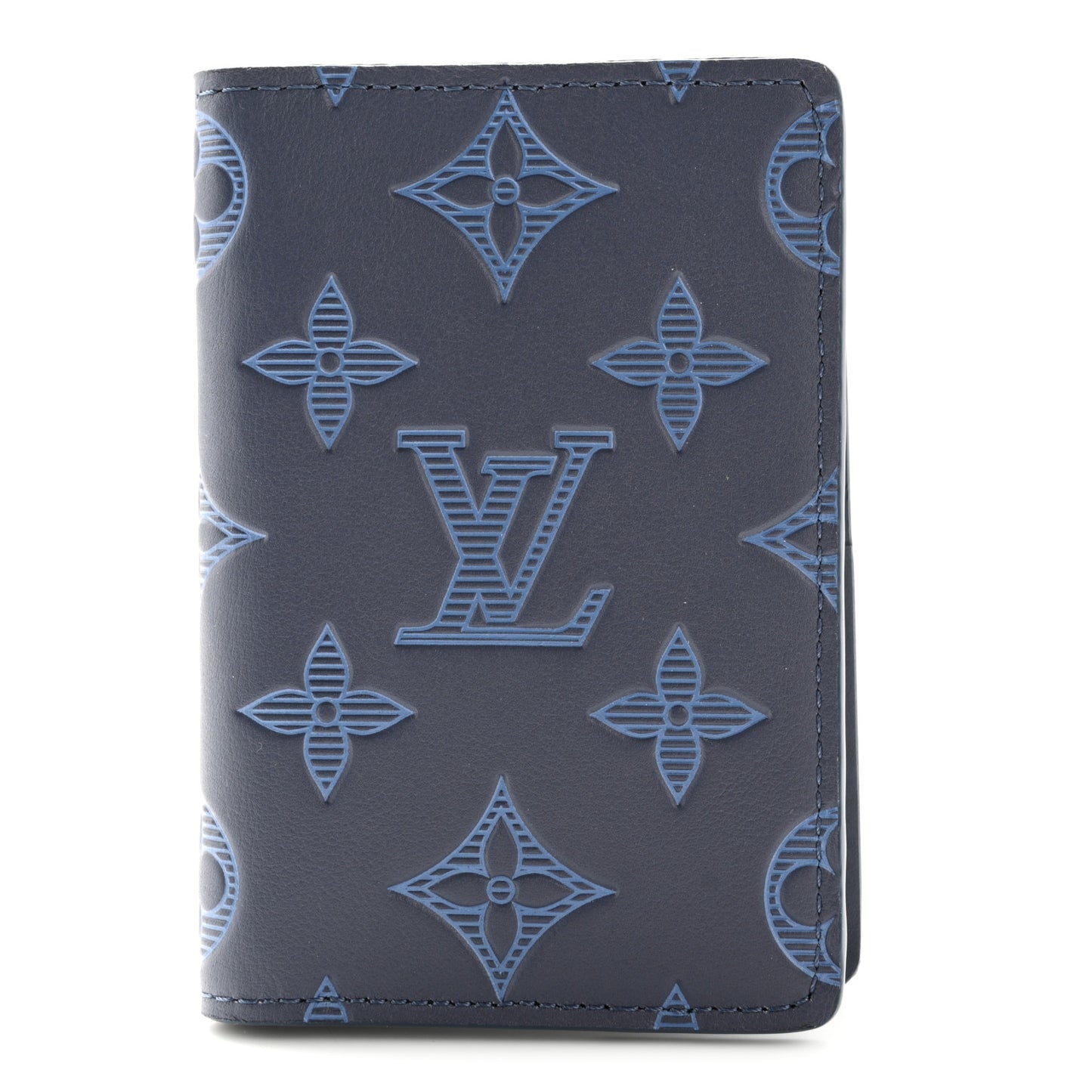 Calfskin Monogram Shadow Pocket Organizer Blue