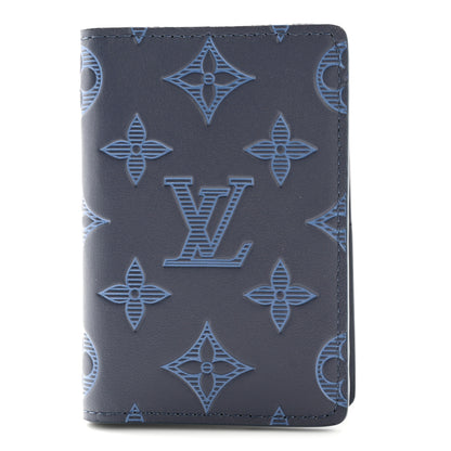 Louis Vuitton Calfskin Monogram Shadow Pocket Organizer Blue 1 of 6