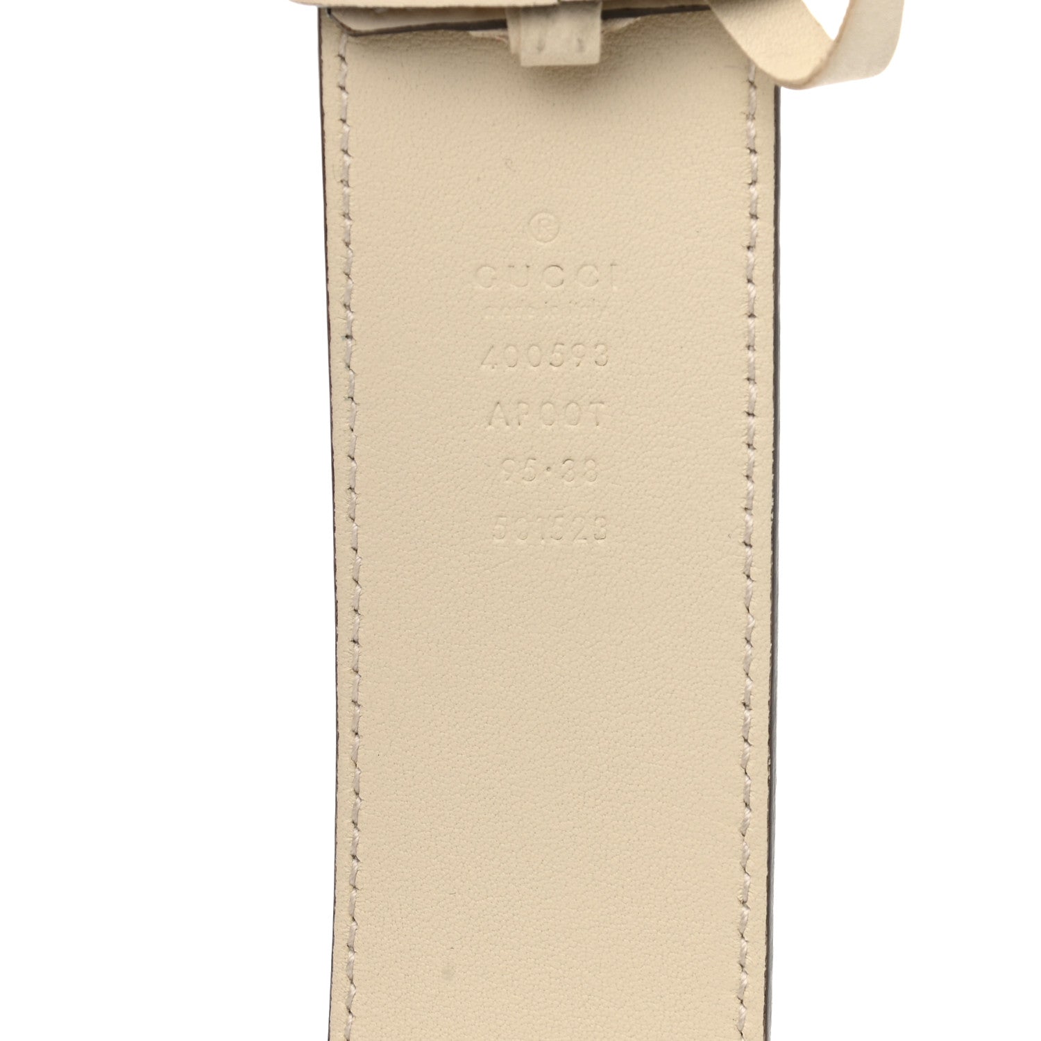 Gucci Calfskin Double G 40mm Belt 95 38 Mystic White 3 of 5