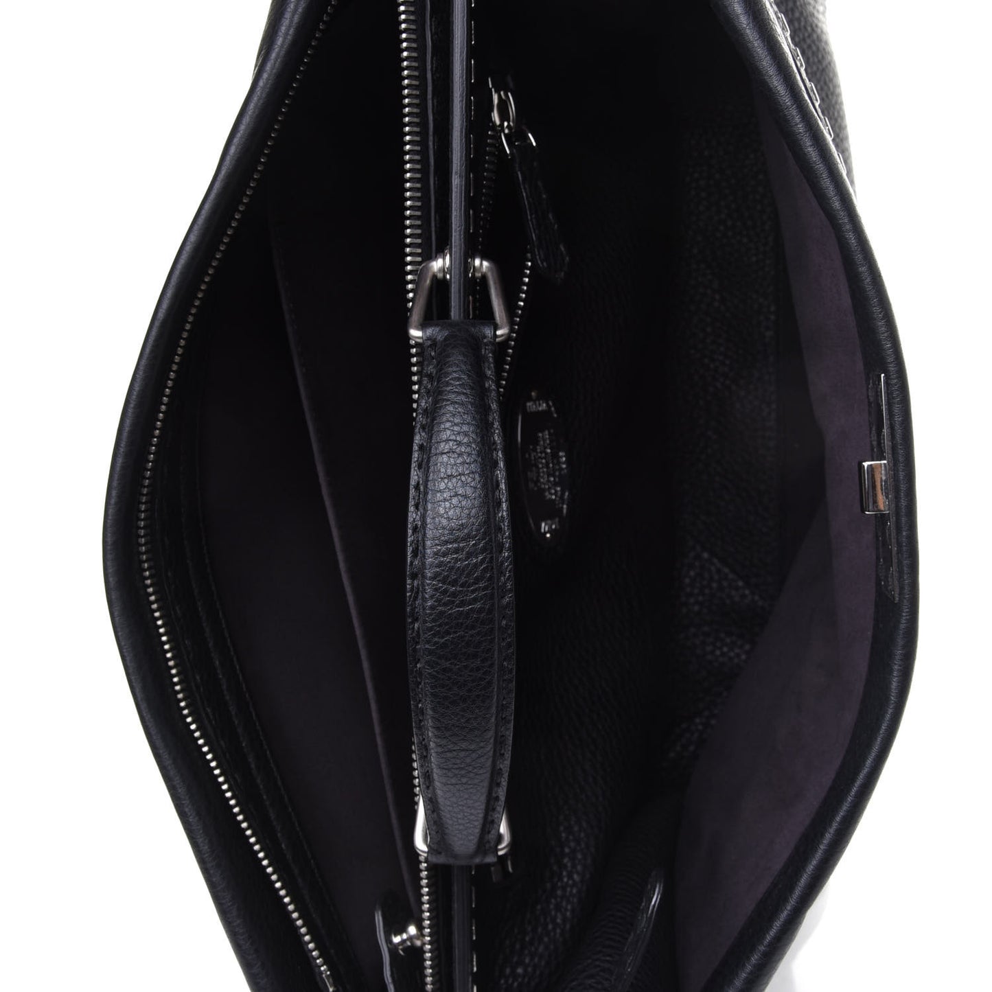 Cuoio Romano Selleria Metal Stitch Large Mens Peekaboo Iconic Essential Satchel Black