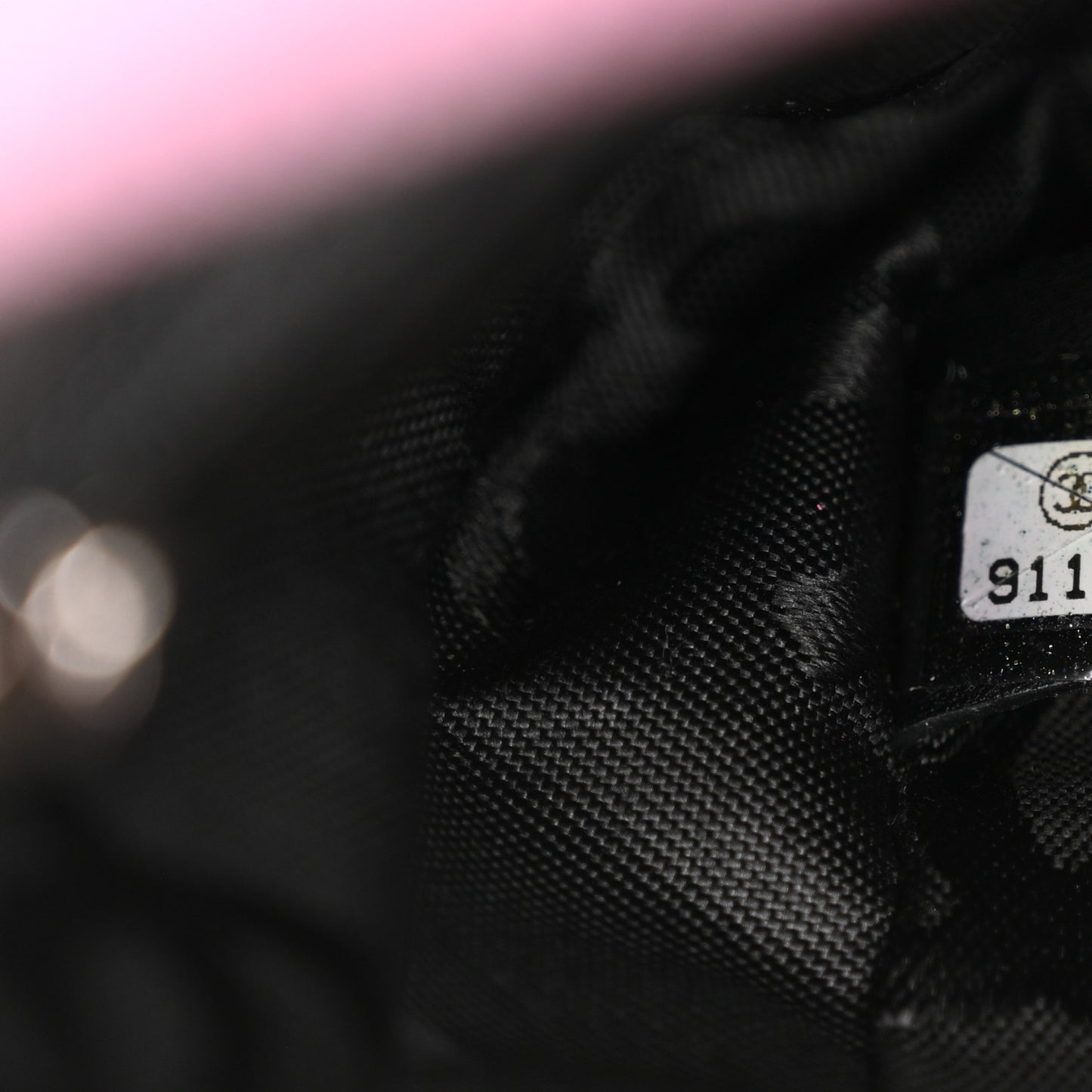 Calfskin Quilted Cambon Pochette Pink Black