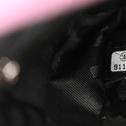 Chanel Calfskin Quilted Cambon Pochette Pink Black 7 of 13