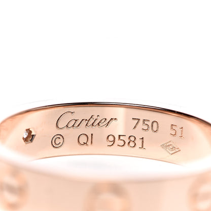 Cartier 18K Pink Gold Diamond 4mm LOVE Wedding Band Ring 51 5.75 4 of 4
