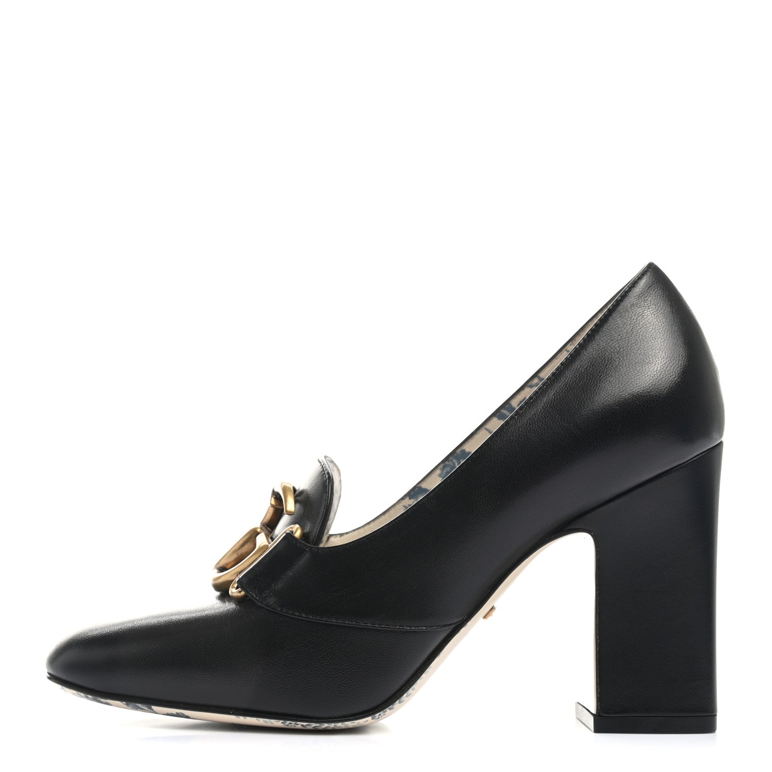 Gucci Malaga Kid GG Victoire 95mm Loafer Pumps 37 Black 1 of 9