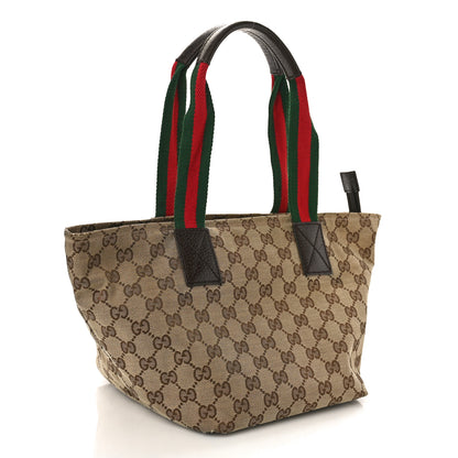 Gucci GG Monogram Small Web Handle Bucket Tote Dark Brown 2 of 10