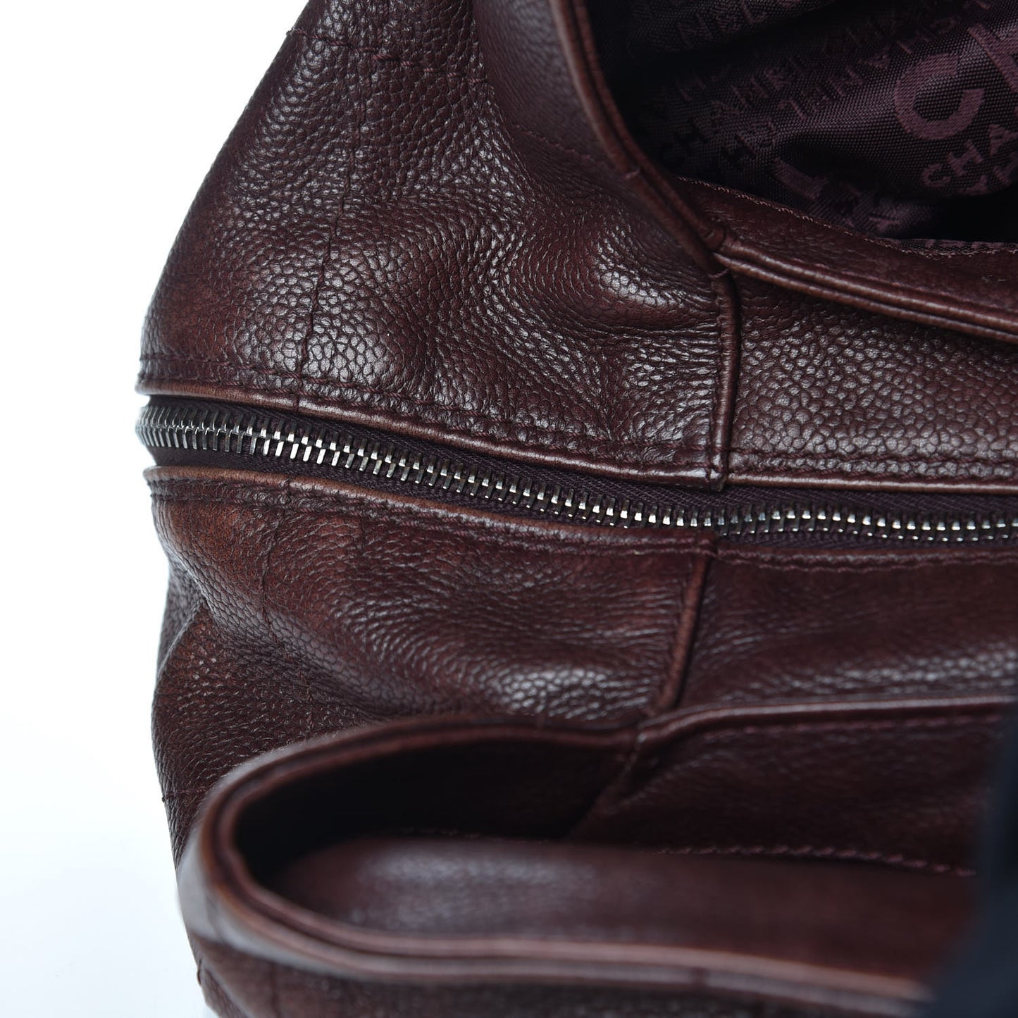 Caviar Chocolate Bar Quilted Shoulder Bag Brown
