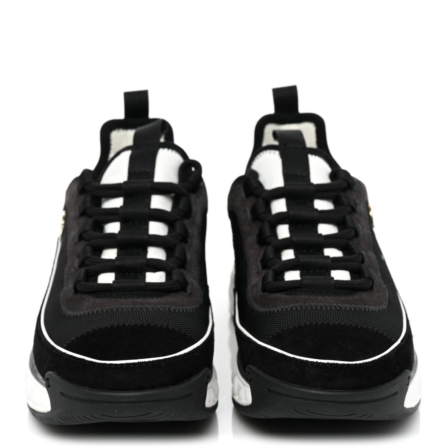 Chanel Velvet Calfskin Mixed Fibers CC Sneakers 37 Black 2 of 9