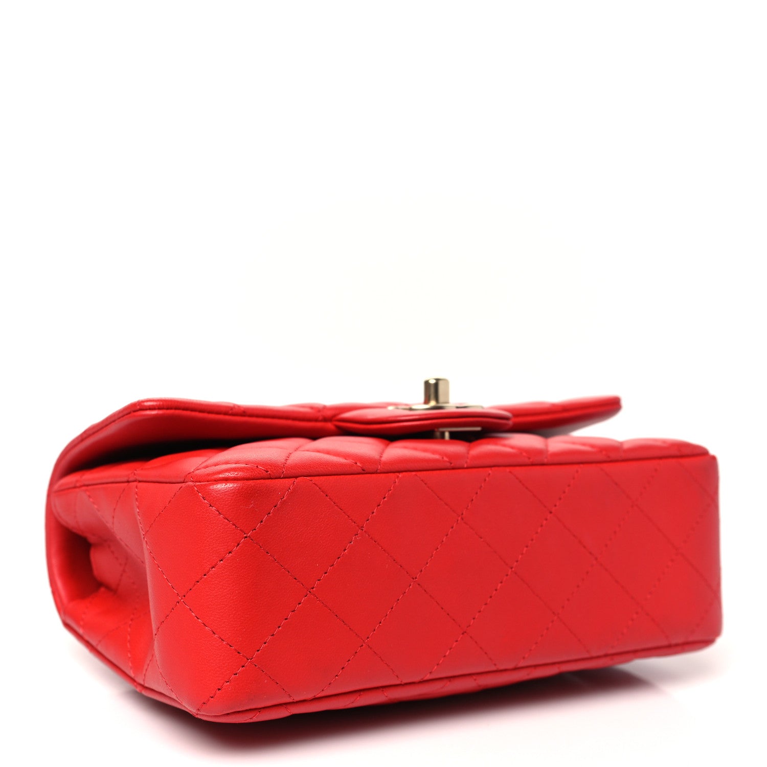 Chanel Lambskin Quilted Mini Rectangular Flap Red 4 of 12
